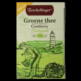 Terschellinger Groene thee cranberry bio 18 Zakjes