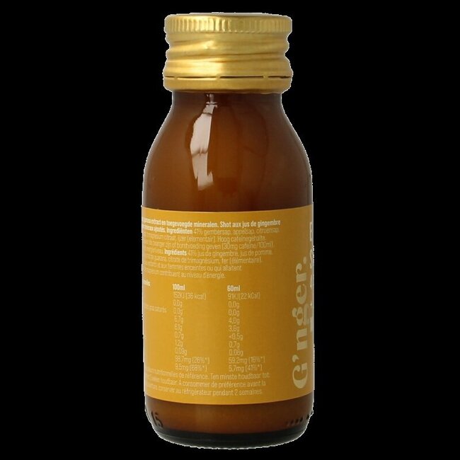 Shot gember vruchtensap guarana energy 60 Milliliter