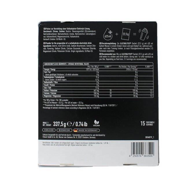 Electrolytes pro natural lemon 337.5 Gram