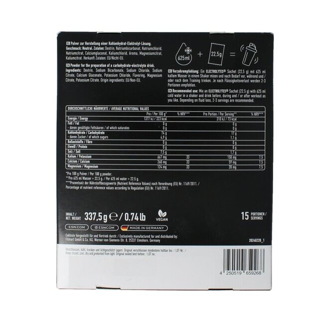 Electrolytes pro neutre 337,5 g