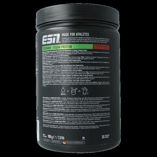 Vegan designer protein hazelnut nougat 900 Gram