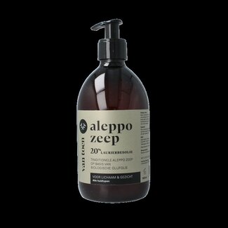 Van Toen Aleppo zeep 20% vloeibaar bio 500 Milliliter