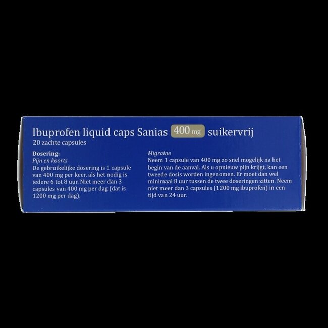 Ibuprofen liquid 400mg suikervrij 20 Capsules