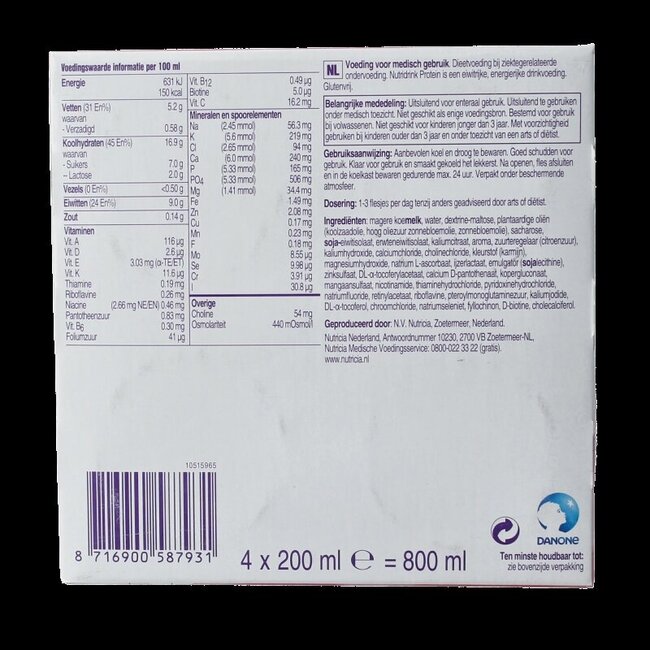 Protein aardbei 200ml 4 Stuks