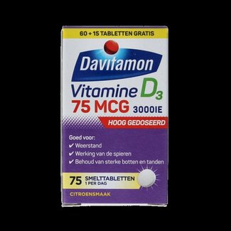 Davitamon Vitamine D 75mcg 75 Smelttabletten