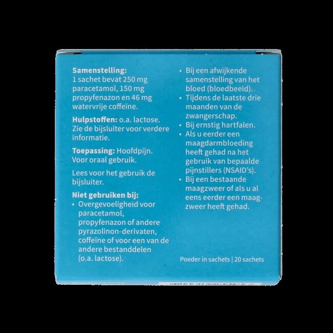 Hoofdpijnpoeders 20 Stuks