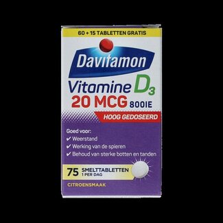 Davitamon Vitamine D 20mg 75 Smelttabletten