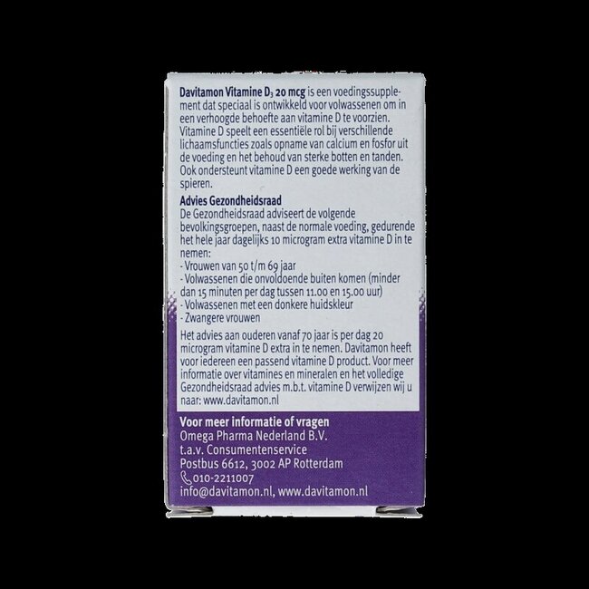 Vitamine D 20mg 75 Smelttabletten