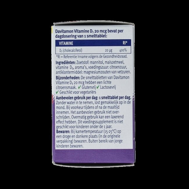 Vitamine D 20mg 75 Smelttabletten