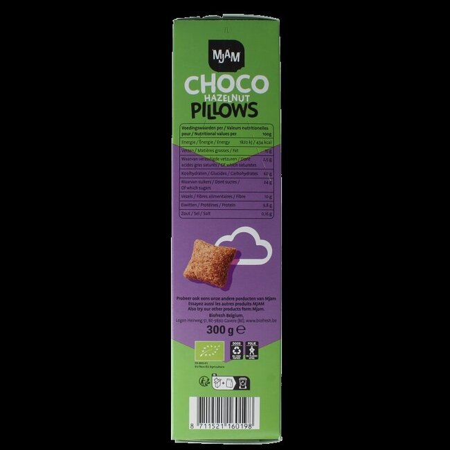 Choco pillows hazelnut bio 300 Gram