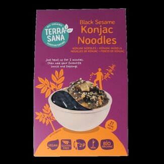 TerraSana Konjak noodles zwarte sesam bio 250 Gram