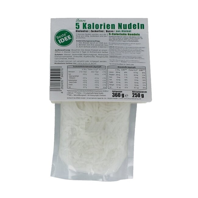 5 Calorieen noedels kelp 360 Gram
