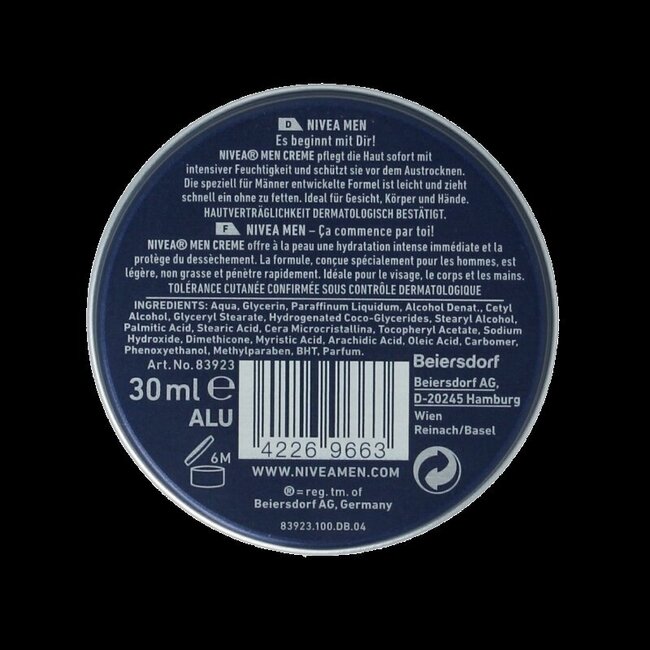 Men creme blik 30 Milliliter