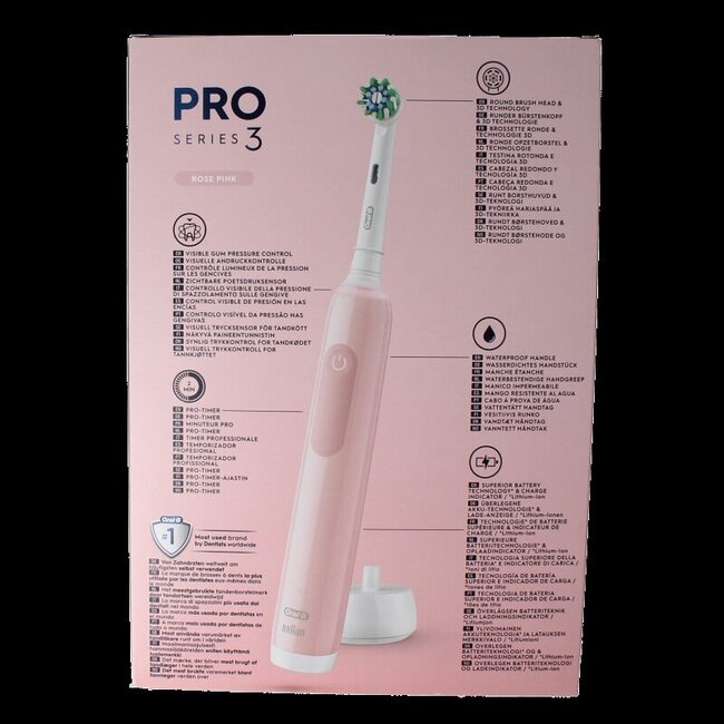 Elektrische tandenborstel pro 3 3900 black pink 1 Set