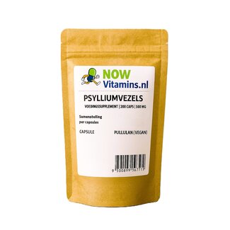 Nowvitamins.nl Psylliumvezels 500mg 200 Capsules