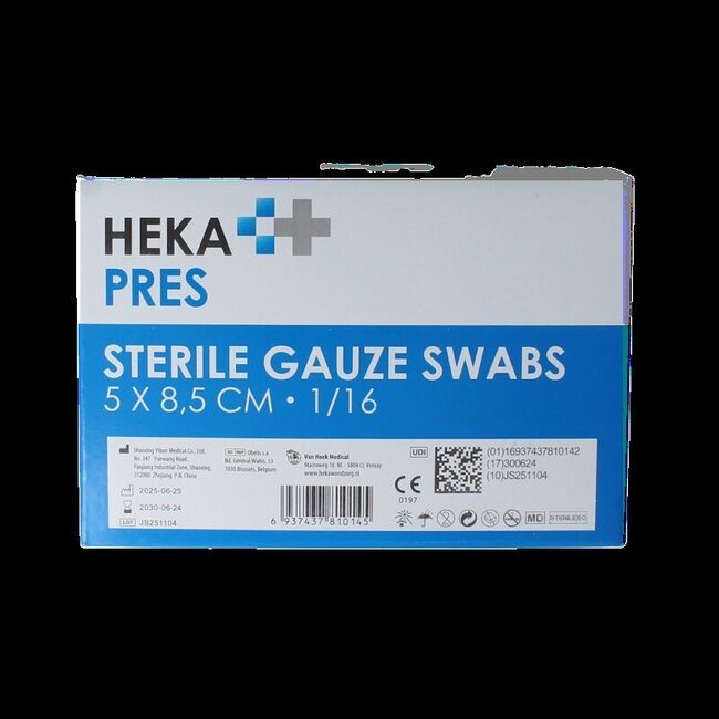 Hydrofiel gaaskompres 5x8.5cm 100 Stuks