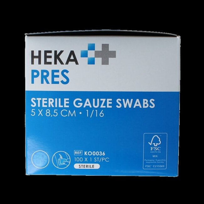 Hydrofiel gaaskompres 5x8.5cm 100 Stuks