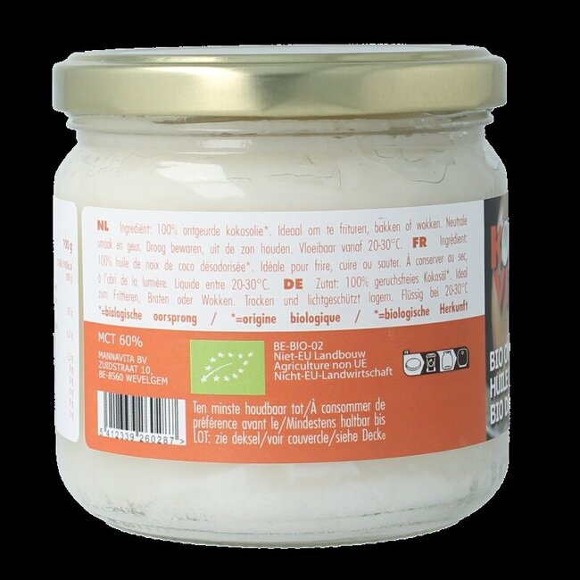 Kokosolie geurloos bio 325 Milliliter