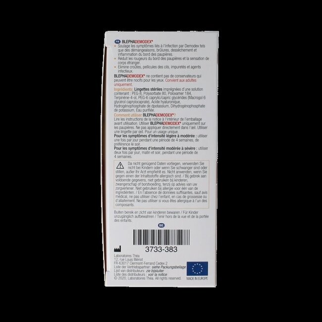 Blephademodex reinigingstissues 30 Stuks