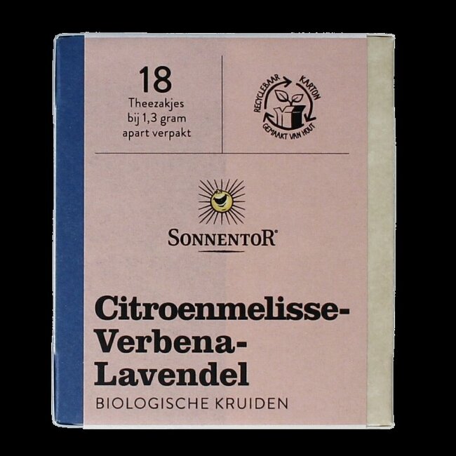 Citroenmelisse - verbena - lavendel bio 18 Zakjes