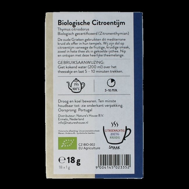 Citroen tijm thee bio 18 Zakjes