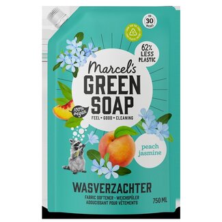 Marcel's Green Soap Wasverzachter perzik & jasmijn navulling 750 Milliliter