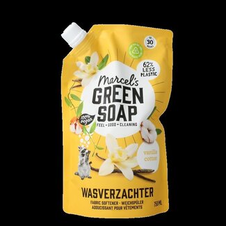 Marcel's Green Soap Wasverzachter vanille & katoen navulling 750 Milliliter