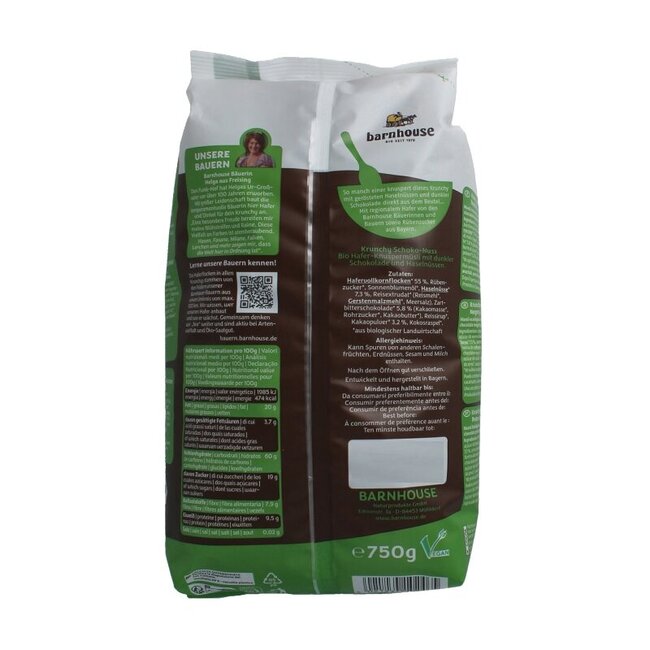 Muesli chocolade hazelnoot bio 750 Gram
