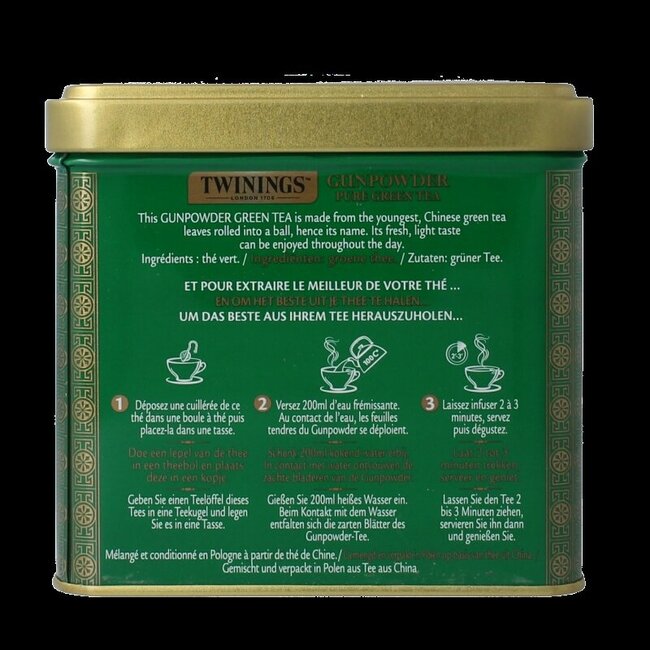 Gunpowder blik natural 200 Gram