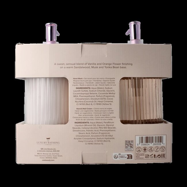 Heavenly hands wash & hand nail cream glass bottle 1 Set