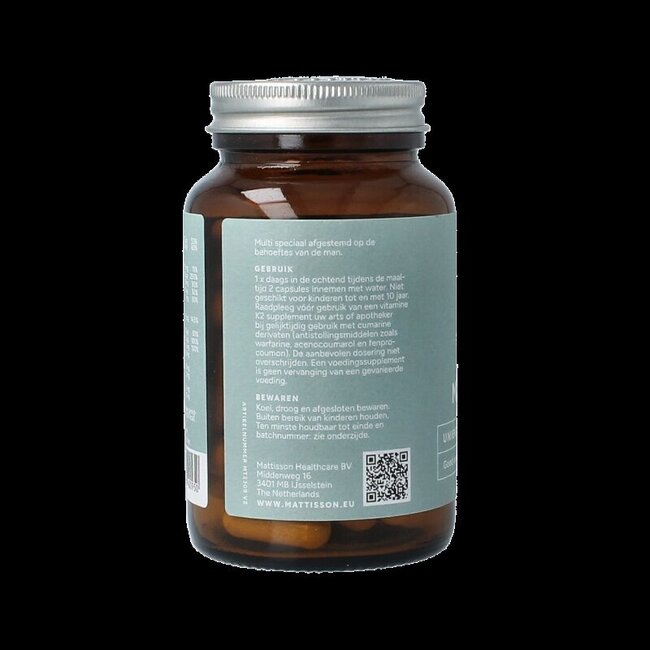 Multi man vegan - goed opneembaar 60 Vegetarische capsules