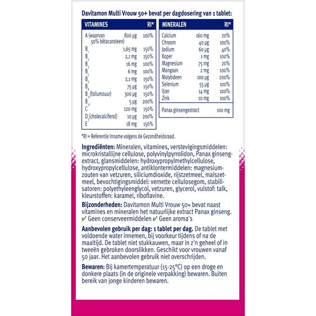 Multi vrouw  50+ 60 Tabletten