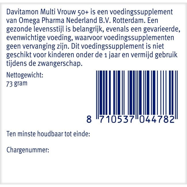 Multi vrouw  50+ 60 Tabletten