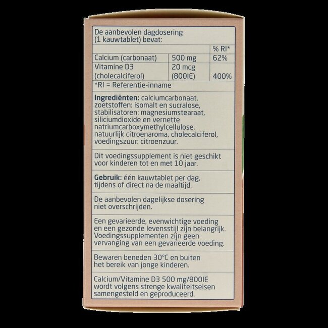 Calcium / vitamine D 500mg / 800IE 90 Kauwtabletten