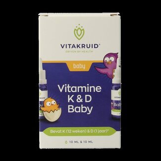 Vitakruid Vitamine K & D baby druppels 10ml 20 Milliliter