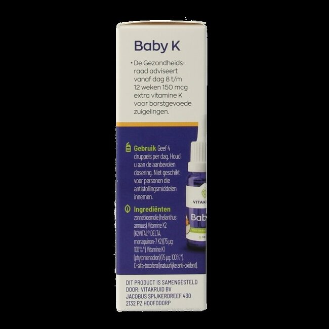 Vitamine K & D baby druppels 10ml 20 Milliliter