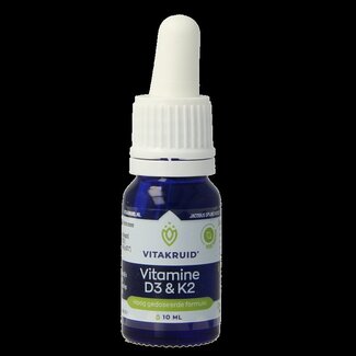 Vitakruid Vitamine D3 & K2 (MenaQ7) met druppelpipet 10 Milliliter