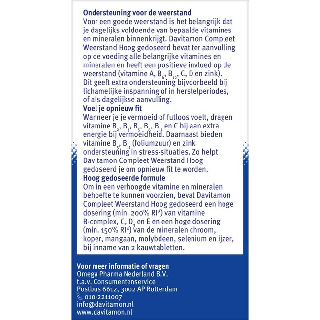 Compleet weerstand hoog gedoseerd 50 Kauwtabletten