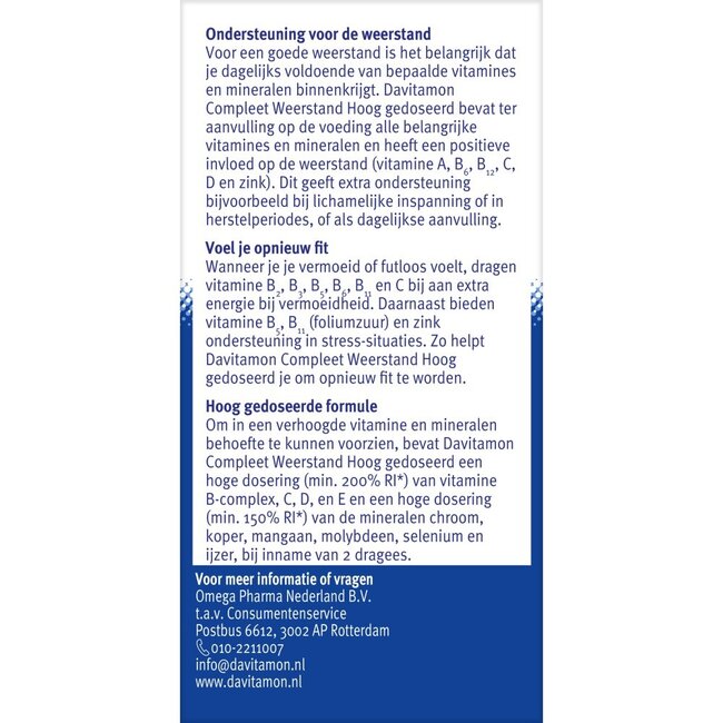 Compleet weerstand hoog gedoseerd 150 Dragees