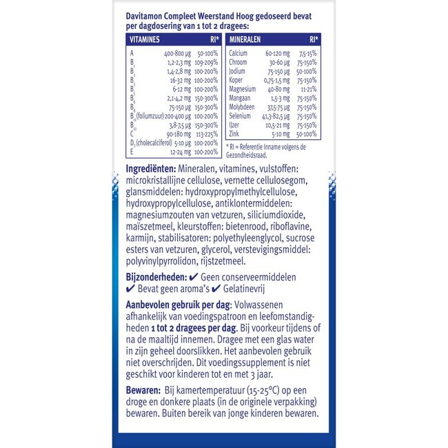 Compleet weerstand hoog gedoseerd 150 Dragees