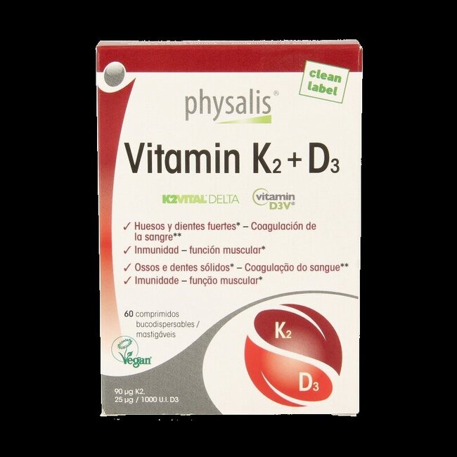 Vitamine K2 + D3 60 Tabletten