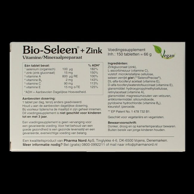 Bio seleen & zink 150 Tabletten
