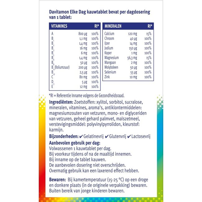 Elke dag 60 Kauwtabletten