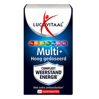 Lucovitaal Multi+ weerstand hoog gedoseerd 60 Kauwtabletten