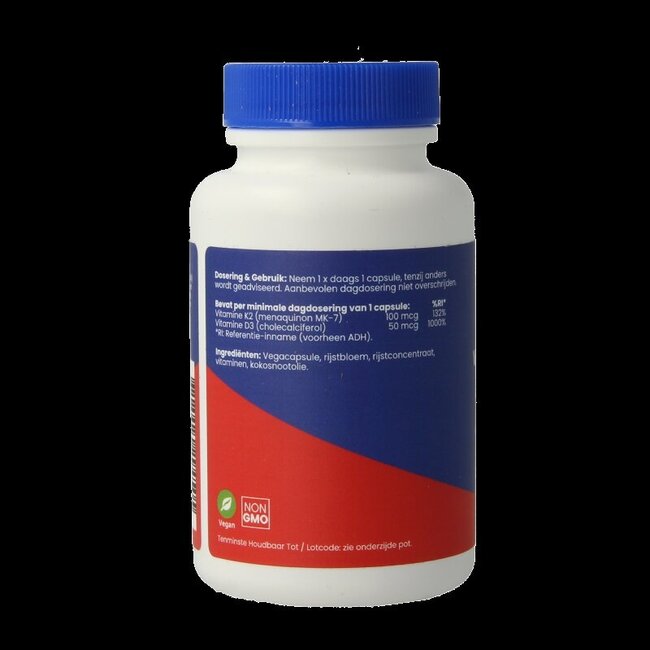 Vitamine K2 & D3 vegan 60 Vegetarische capsules