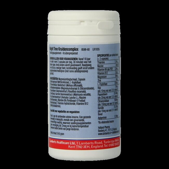 Night time kruiden complex 60 Capsules