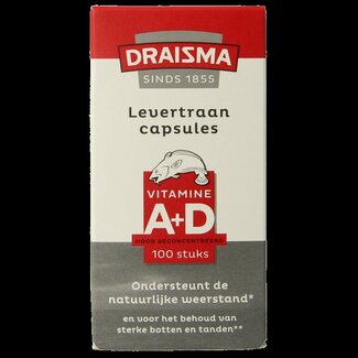 Draisma Vitamine A + D levertraan 100 Capsules