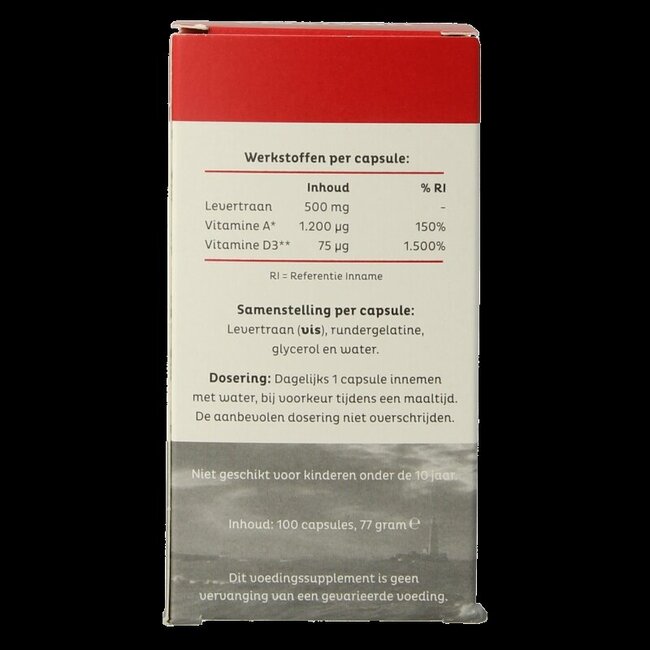 Vitamine A + D levertraan 100 Capsules