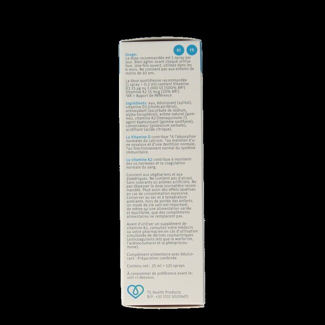 Vitaminespray vitamine D3 + K2 25 Milliliter