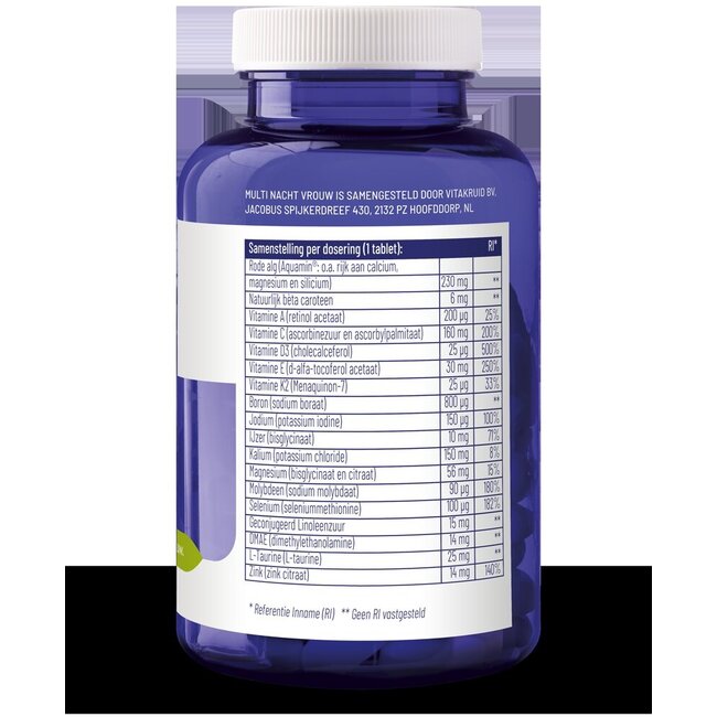 Multi Nacht Vrouw 100% Vegan 90 Tabletten